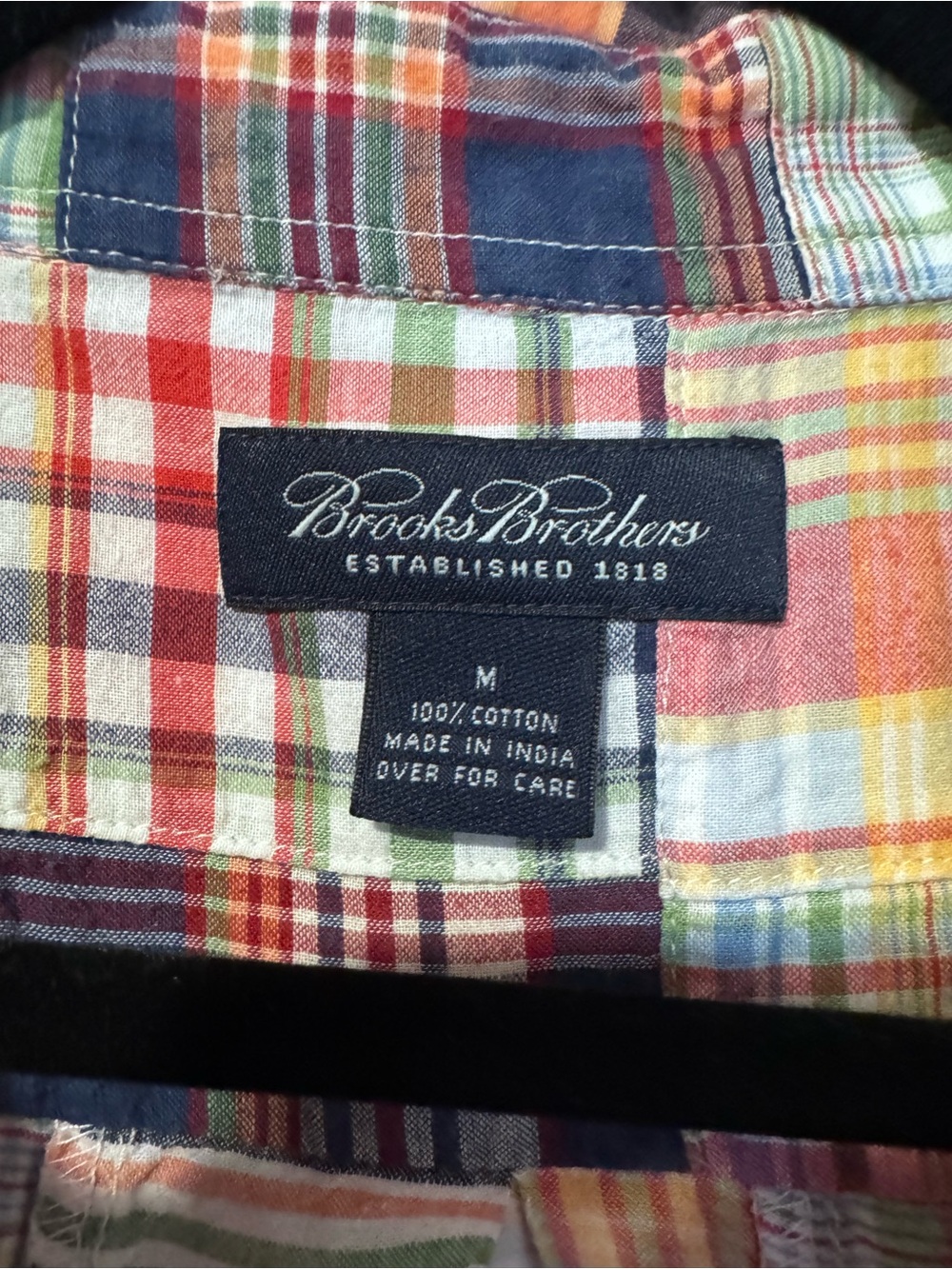 Brooks Brothers Multicolor Patchwork Short Sleeve Shirt Medium - Picture 3 of 3